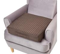 HOMESCAPES Coussin d’Assise déhoussable en suédine, Coussin rehausseur de Chaise et Fauteuil, 50x50x10 cm Chocolat