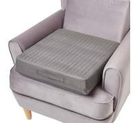 HOMESCAPES Coussin d’Assise déhoussable en suédine, Coussin rehausseur de Chaise et Fauteuil, 50x50x10 cm Gris