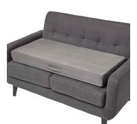 HOMESCAPES Coussin d’Assise pour canapé 2 Places, Coussin rehausseur déhoussable en suédine, Gris, 100 x 50 x 10 cm