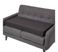 HOMESCAPES Coussin d’Assise pour canapé 2 Places, Coussin rehausseur déhoussable en suédine, Noir, 100 x 50 x 10 cm