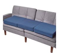 HOMESCAPES Coussin d’Assise pour canapé 3 Places, Coussin rehausseur déhoussable en Coton, Bleu Marine, 100 x 50 x 10 cm