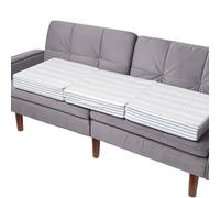 Coussin d'assise déhoussable pour canapé 3 places en coton, Gris rayé