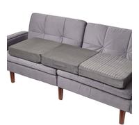 HOMESCAPES Coussin d’Assise pour canapé 3 Places, Coussin rehausseur déhoussable en suédine, Gris, 100 x 50 x 10 cm