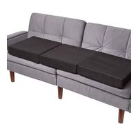 HOMESCAPES Coussin d’Assise pour canapé 3 Places, Coussin rehausseur déhoussable en suédine, Noir, 100 x 50 x 10 cm