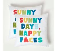 HOMESCAPES Coussin d’extérieur imperméable Multicolore Sunny Days, Coussin de Jardin carré 45x45 cm, Décoration Jardin extérieur - Lot de 2