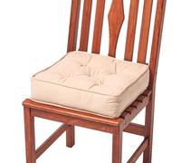 HOMESCAPES Coussin de Chaise Beige matelassé avec Boutons capitonnés de 40 x 40 x 10 cm