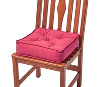 HOMESCAPES Coussin de Chaise Bordeaux matelassé avec Boutons capitonnés de 40 x 40 x 10 cm