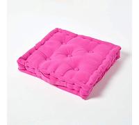 HOMESCAPES Coussin de Chaise de Couleur Rose Fuchsia Fait en 100% Coton de 50x50 cm pour Chaise de Salon et Chaise de Jardin