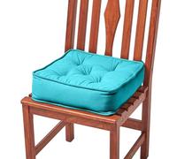 HOMESCAPES Coussin de Chaise Turquoise matelassé avec Boutons capitonnés de 40 x 40 x 10 cm