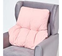 HOMESCAPES Coussin Ergonomique Lombaire, Coussin de positionnement Soutien du Dos en Coton, pour Chaise, Fauteuil et Voiture, Rose, 58 x 68 x 15 cm