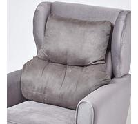 HOMESCAPES Coussin Ergonomique Lombaire, Coussin de positionnement Soutien du Dos en suédine, pour Chaise, Fauteuil et Voiture, Gris foncé, 58 x 68 x 15 cm