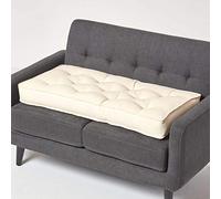 HOMESCAPES Coussin rehausseur pour Canapé 2 Places, Coussin pour Palette ou Matelas de Sol en Coton, Crème, 100 x 48 x 10 cm