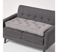 HOMESCAPES Coussin rehausseur pour Canapé 2 Places, Coussin pour Palette ou Matelas de Sol en Coton, Gris Ardoise, 100 x 48 x 10 cm