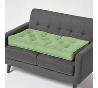 HOMESCAPES Coussin rehausseur pour Canapé 2 Places, Coussin pour Palette ou Matelas de Sol en Coton, Vert foncé, 100 x 48 x 10 cm