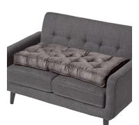 HOMESCAPES Coussin rehausseur pour Canapé 2 Places, Coussin pour Palette ou Matelas de Sol en suédine, Gris foncé, 100 x 48 x 10 cm