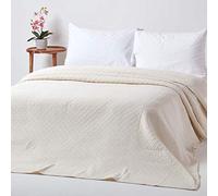 HOMESCAPES - Couvre-lit crème matelassé Motif en Relief arabesques Florales - 230 x 260 cm