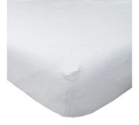 HOMESCAPES Drap-Housse 90x190 cm à Grands Bonnets, Coloris Blanc, Drap en Flanelle 160 g/m²