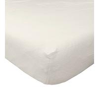HOMESCAPES Drap-Housse 90x190 cm à Grands Bonnets, Coloris crème, Drap en Flanelle 160 g/m²