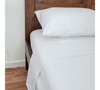 HOMESCAPES Drap Plat 250x275 cm, Coloris Blanc, Drap de lit en Flanelle 160 g/m²