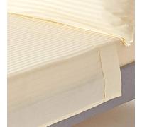 HOMESCAPES Drap Plat en Percale de Coton égyptien 330 Fils, Drap de lit Jaune Pastel 180 x 255 cm