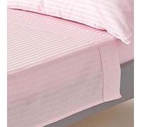 HOMESCAPES Drap Plat en Percale de Coton égyptien 330 Fils, Drap de lit Rose 180 x 290 cm