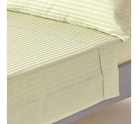 HOMESCAPES Drap Plat en Percale de Coton égyptien 330 Fils, Drap de lit Vert Clair 270 x 300 cm