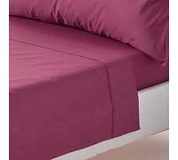 HOMESCAPES Drap Plat uni 100% Coton égyptien 200 Fils, Drap de lit Bordeaux 230 x 255 cm