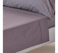 HOMESCAPES Drap Plat uni 100% Coton égyptien 200 Fils, Drap de lit Gris foncé 230 x 255 cm