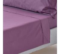 HOMESCAPES Drap Plat uni 100% Coton égyptien 200 Fils, Drap de lit Raisin 275 x 275 cm