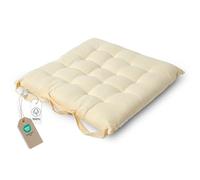 HOMESCAPES Galette de Chaise 40x40 cm, Coussin de Chaise en Coton, Coloris Crème