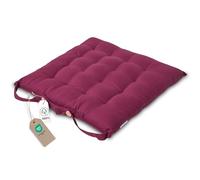 HOMESCAPES Galette de Chaise 40x40 cm, Coussin de Chaise en Coton, Coloris Prune