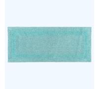 HOMESCAPES Grand Tapis de Bain de Luxe 1600 g/m² Extra Doux 100% Coton réversible, antidérapant, Lavable, Super Absorbant, séchage Rapide, 40 x 100 cm, Bleu Aqua