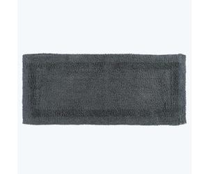 HOMESCAPES Grand Tapis de Bain de Luxe 1600 g/m² Extra Doux 100% Coton réversible, antidérapant, Lavable, Super Absorbant, séchage Rapide, 40 x 100 cm, Gris