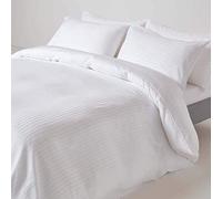 HOMESCAPES Housse de Couette 135x200 cm et 1 taie d’Oreiller 50x75 cm, Parure de lit 1 Personne en Percale de Coton 330 Fils, Coloris Blanc