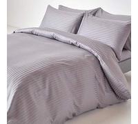 HOMESCAPES Housse de Couette 135x200 cm et 1 taie d’Oreiller 50x75 cm, Parure de lit 1 Personne en Percale de Coton 330 Fils, Coloris Gris
