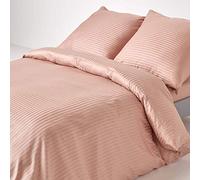 HOMESCAPES Housse de Couette 150x200 cm et 1 taie d’Oreiller 80x80 cm, Parure de lit 1 Personne en Percale de Coton 330 Fils, Coloris Taupe