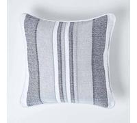HOMESCAPES Housse de Coussin à Rayures Morocco Monochrome, Housse de Coussin 60x60 cm