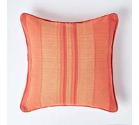 HOMESCAPES Housse de Coussin à Rayures Morocco Orange, Housse de Coussin 60x60 cm