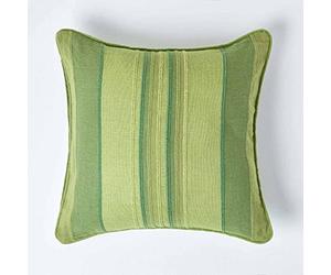 HOMESCAPES Housse de Coussin à Rayures Morocco Vert, Housse de Coussin 45x45 cm
