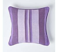 HOMESCAPES Housse de Coussin à Rayures Morocco Violet, Housse de Coussin 60x60 cm