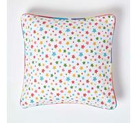 HOMESCAPES Housse de Coussin en Coton étoiles Multicolores, Housse de Coussin décoratif 45x45 cm