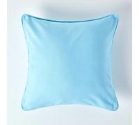HOMESCAPES Housse de Coussin Uni Bleu Clair en 100% Coton, Housse de Coussin 60x60 cm