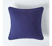 HOMESCAPES Housse de Coussin Uni Bleu Marine en 100% Coton, Housse de Coussin 60x60 cm