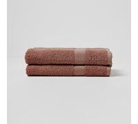 HOMESCAPES Lot de 2 Serviettes de Bain en 100% Coton Turc - Ultra Doux et Absorbant - 500 g/m² - Chocolat - 70 x 130 cm