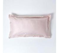 HOMESCAPES Lot de 2 Taie d’Oreiller rectangulaire Violet 50 x 90 cm Volant Plat Oxford 330 Fils