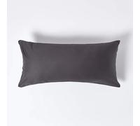 HOMESCAPES Lot de 2 taies d’Oreiller 40x80 cm, 100% Satin de Coton égyptien 1000 Fils, Coloris Gris foncé