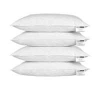 HOMESCAPES Lot de 4 Oreillers naturels en Plumes de Canard Ultra gonflants et Moelleux, 50 x 75 cm