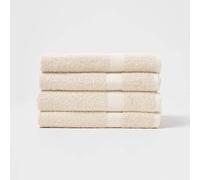 HOMESCAPES Lot de 4 Serviettes de Bain en 100% Coton Turc - Ultra Doux et Absorbant - 500 g/m² - Crème - 70 x 130 cm