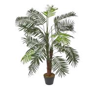 HOMESCAPES Mini-Palmier Artificiel Vert Feuillage Dense en Pot 120 cm