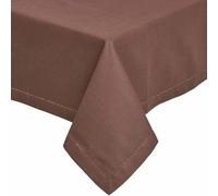 HOMESCAPES Nappe carrée en Tissu, Nappe de Table en 100% Coton uni Chocolat, Linge de Table Lavable et hypoallergénique - 137 x 137 cm